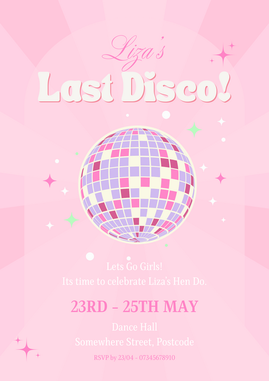 Digital Invite Template - Last Disco!